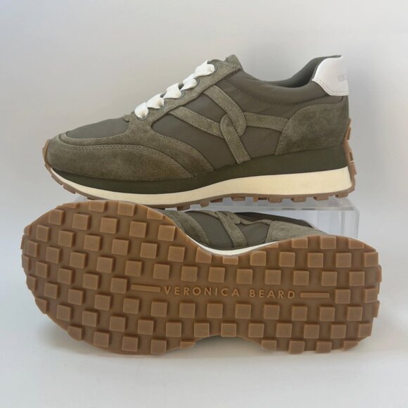 Veronica Beard Valentina Army Green Sneakers Women Size 6.5 - Picture 5 of 13
